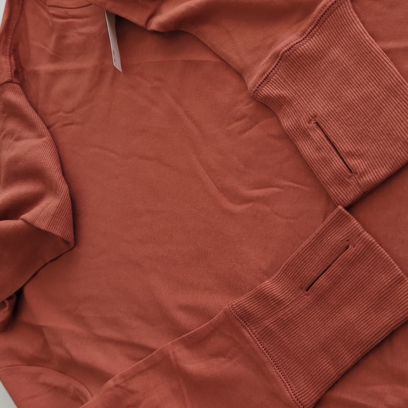 Amazon Essentials Rust/Orange Long Sleeve Terry Funnelneck Top NWT - Picture 6 of 10